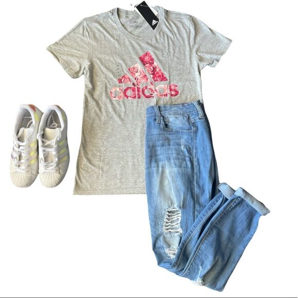 Adidas Logo T-shirt (Roses) - Picture 1 of 3